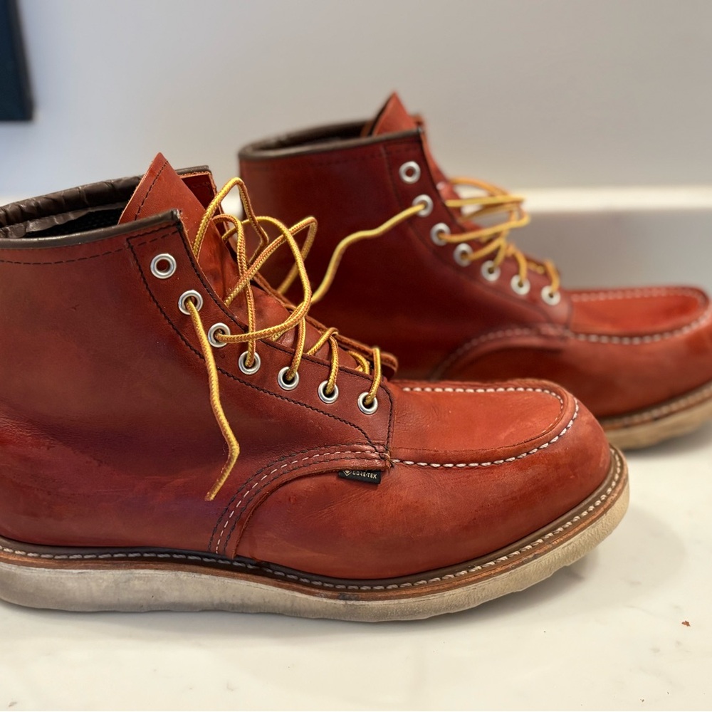 Res Wing Gore Tex Leather Moc Toe Work Boots - sz 9.5 - Picture 3 of 4